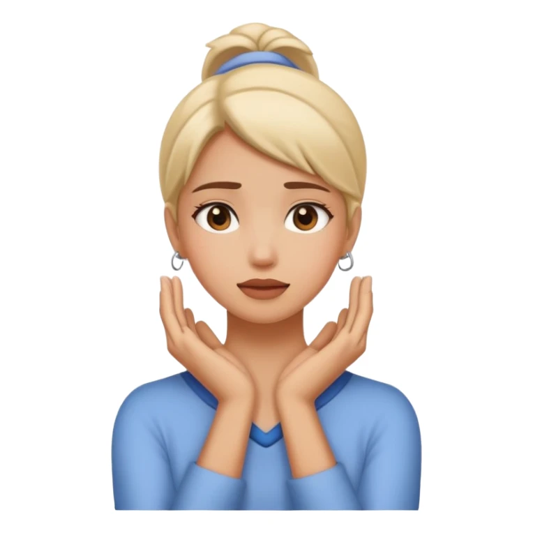 girl holding her hands on ger neck with this face 🤪 sticker