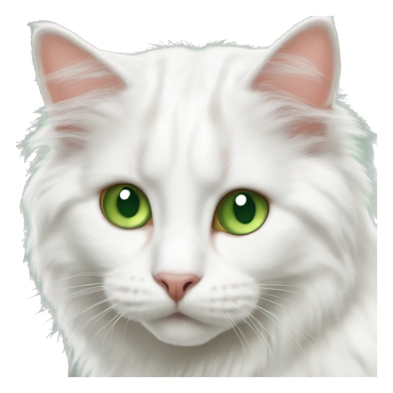 Fluffy cat turkish van green eyes sticker
