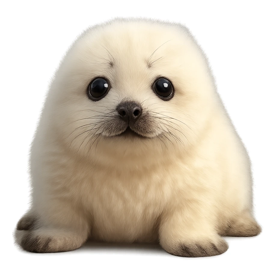 a cute baby seal with fluffy fur sticker