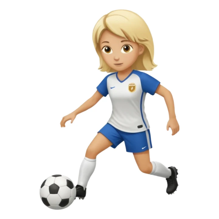 blond soccer girl, dribbling sticker