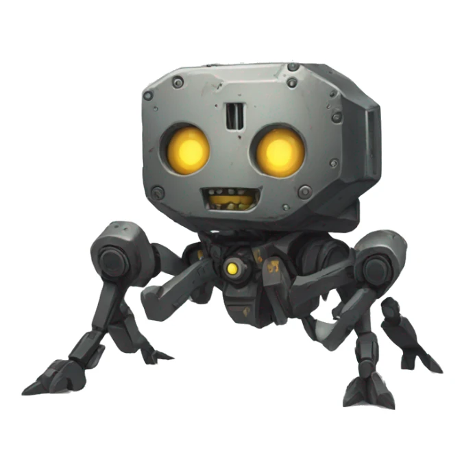Vault bot as a ghoul crawling on the ground sticker
