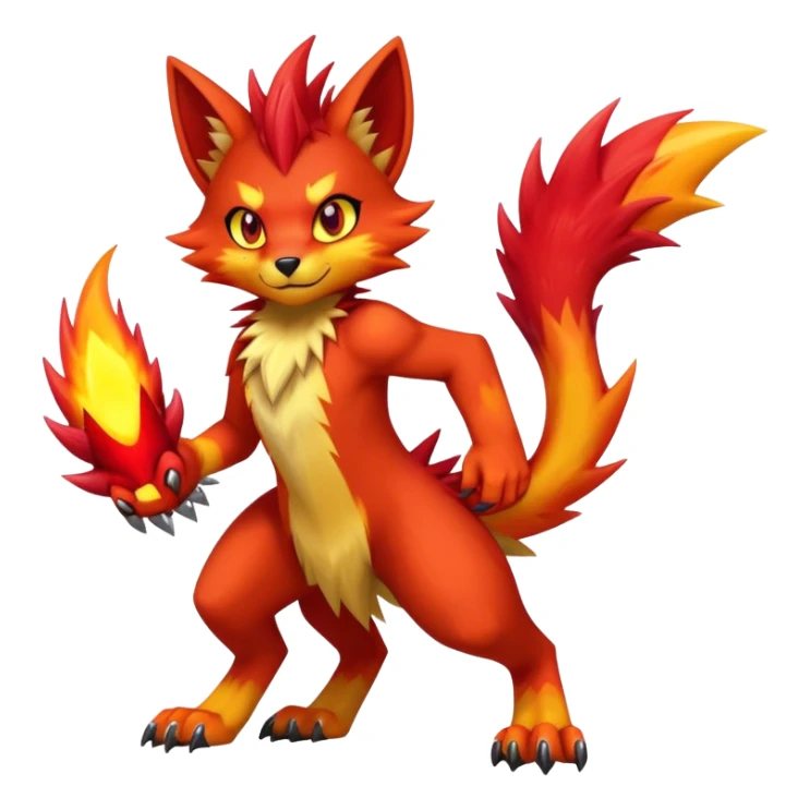 Edgy colorful anthro fursona Fakemon sticker