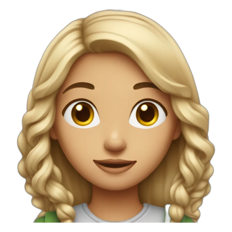 Attractive girl emoji with a playful charm, expressive eyes, and a soft-spoken demeanor sticker