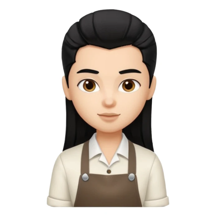 a pretty bratz barista. black hair. male sticker