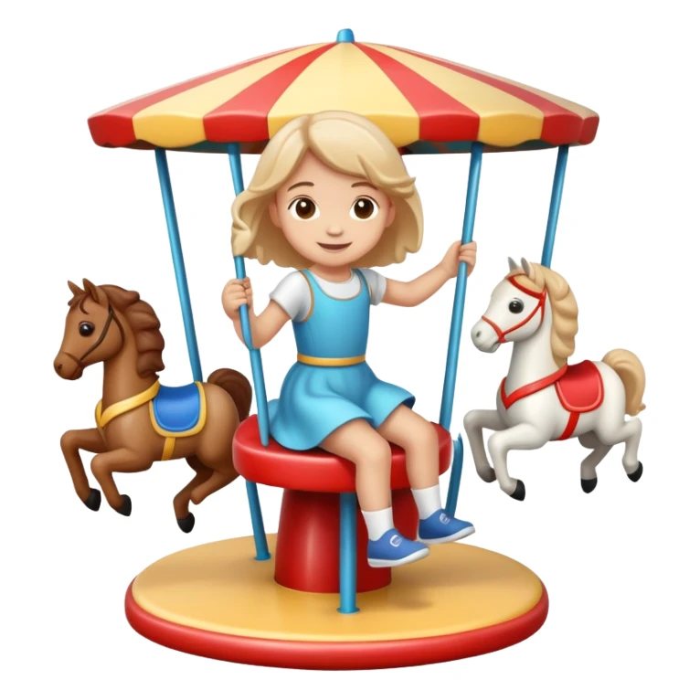 child spinning on a playground merry-go-round, cheerful and playful sticker