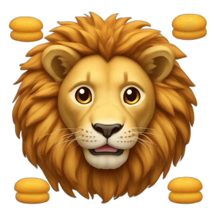 Lion en peluche qui mange des nuggets sticker