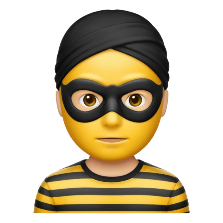 Make a robber emoji with yellow skin sticker