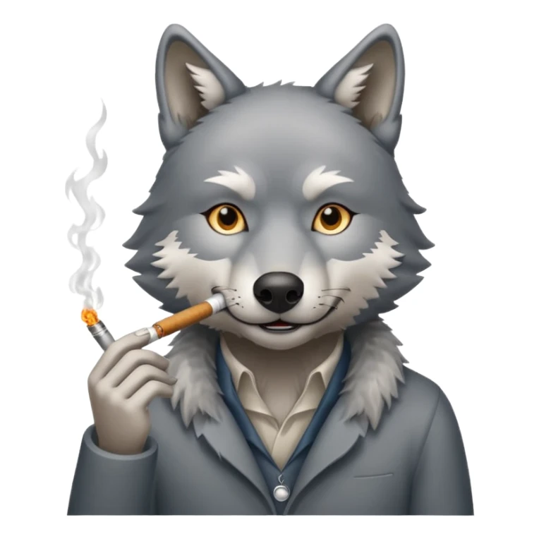 Loup qui fume un joint sticker