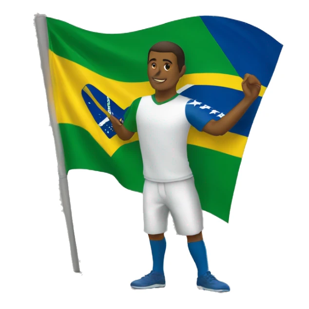 Brasileiro carregando a bandeira di brasil sticker