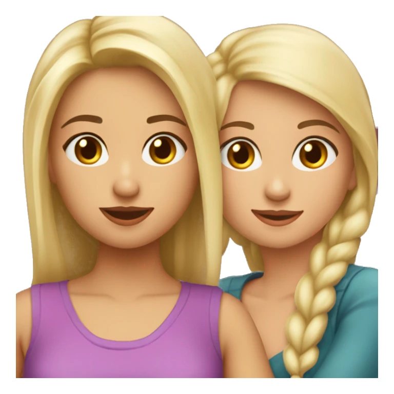 Dos amigas una morena y la otra rubia con este corazon💗 sticker