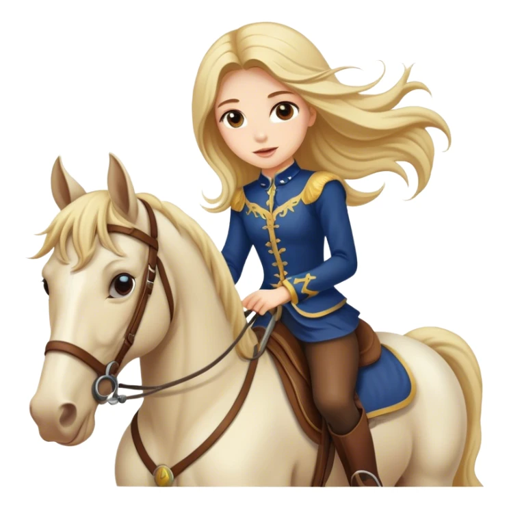Girl with beautiful long hair riding a horse sticker