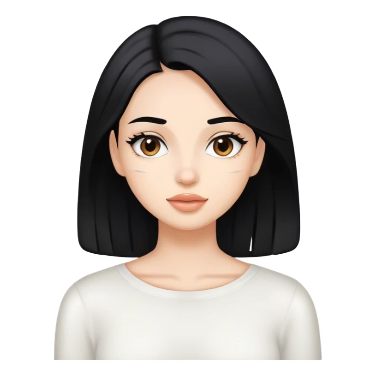 Skin care girl, Black hair  sticker