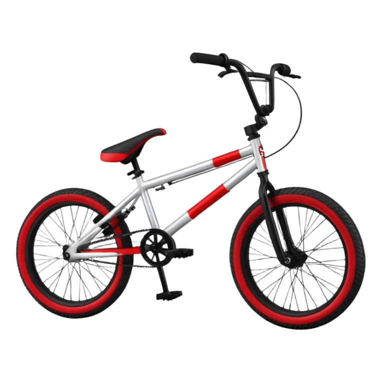 A BMX bicycle, small 20-inch wheels, compact frame, high handlebars, sporty design, no person, freestyle BMX bike sticker