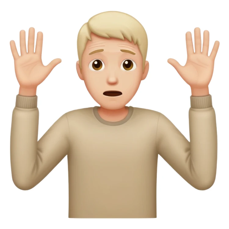 anxious man desperately begging with outstretched arms and pleading expression saying please don't leave me sticker