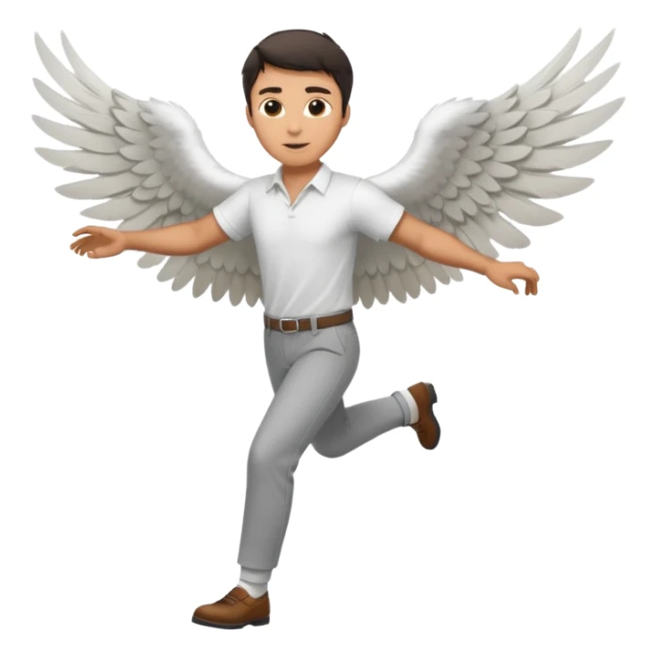 A man flying with wings in shert and pants sticker