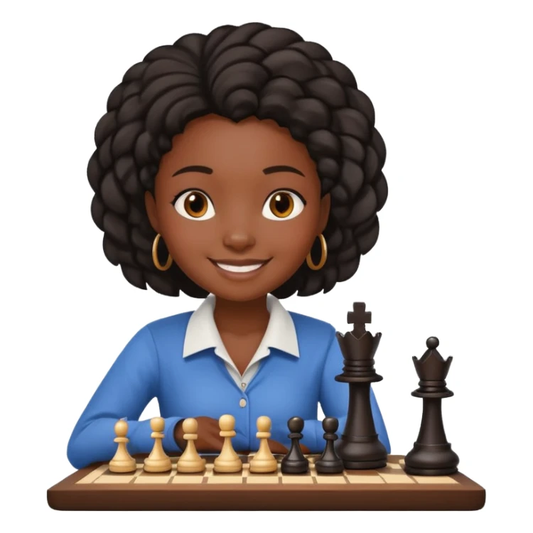 black girl playing chess sticker