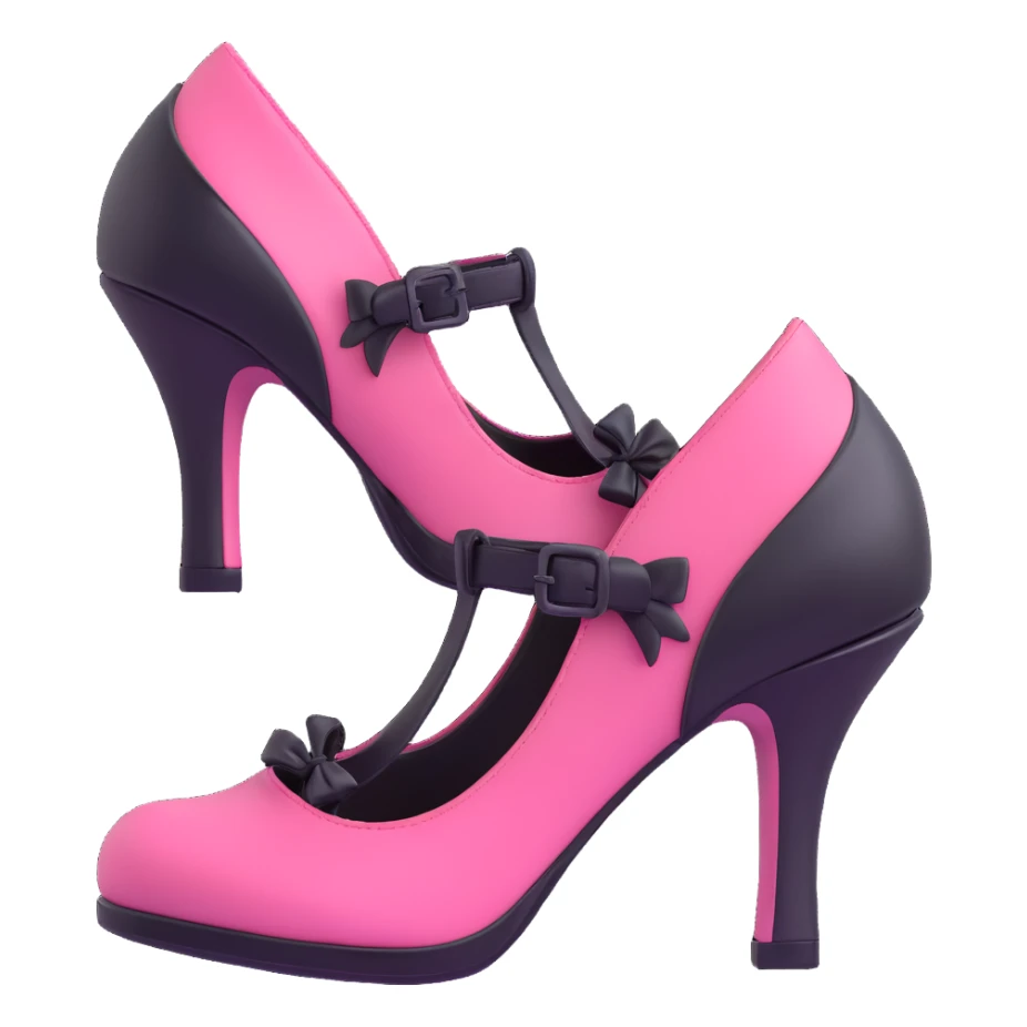 BLACKPINK-inspired gothic shoes, no hearts, black and pink, cute  sticker