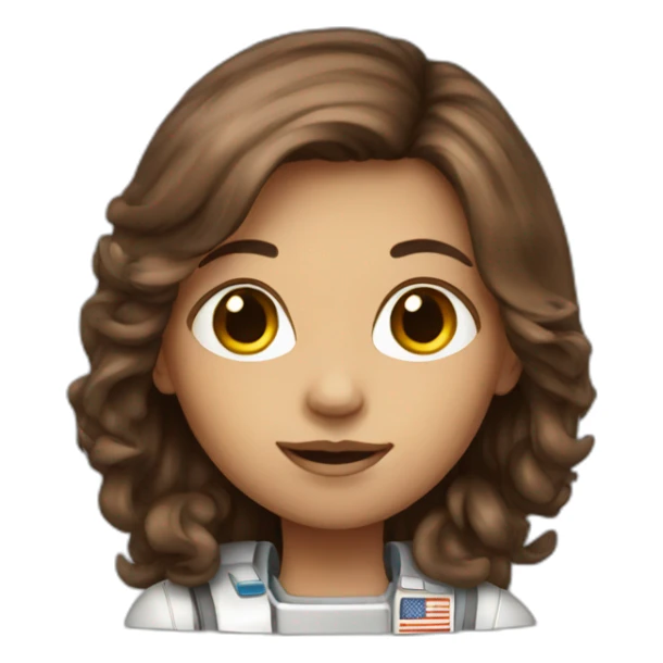 Girl astronaut with long brown hair sticker