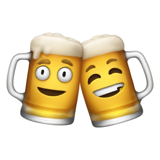 Emojis clinking glasses of beer  sticker