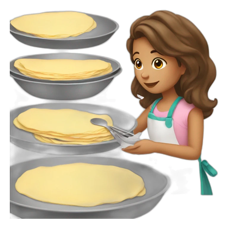britany girl making crepes sticker