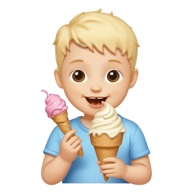 Baby eating ice cream sticker