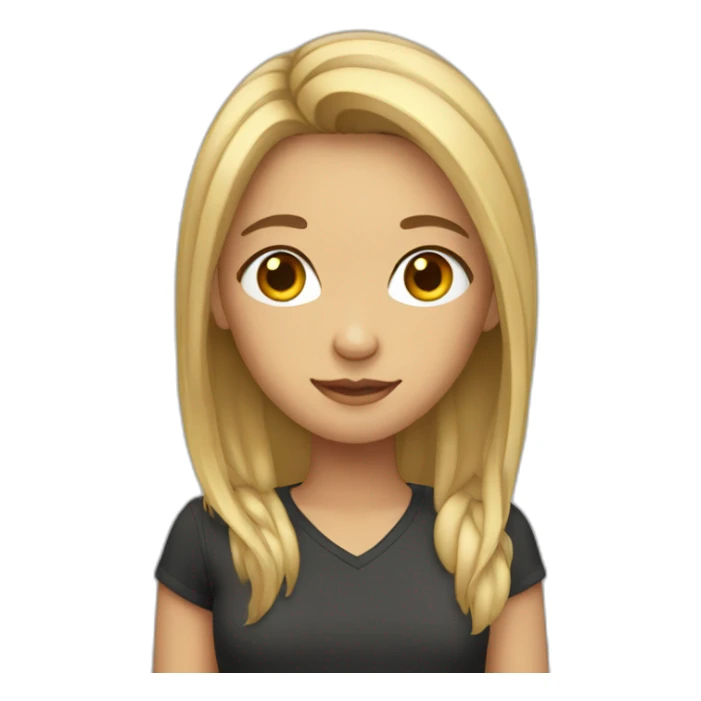  Teen with middle part hair sticker