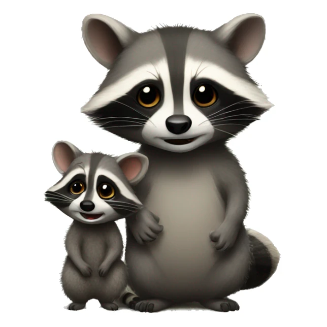 Raccoon and possum sticker