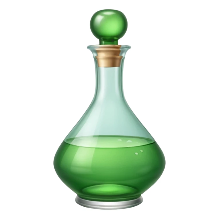 green decanter with water sticker