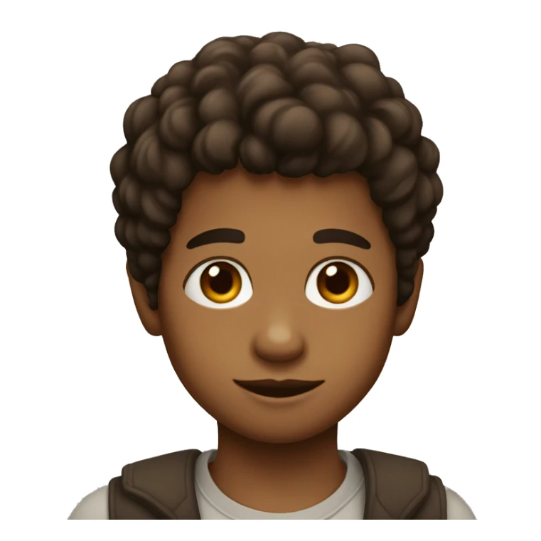 niño de pelo negro, ojos marrones y delgado sticker