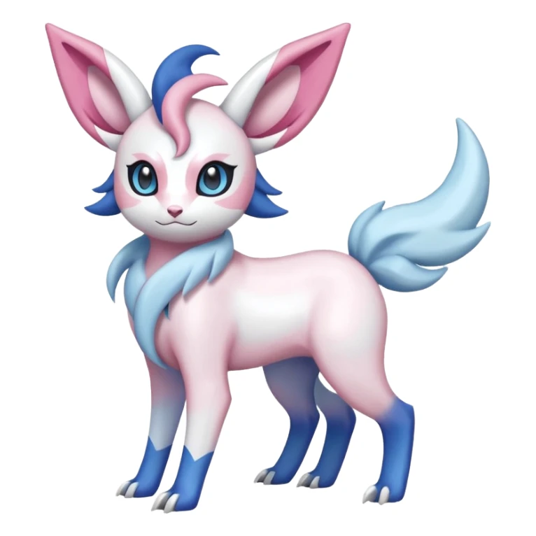 Shiny Absol-Sylveon-Amaura-Fakémon-hybrid-creature (full body)  sticker