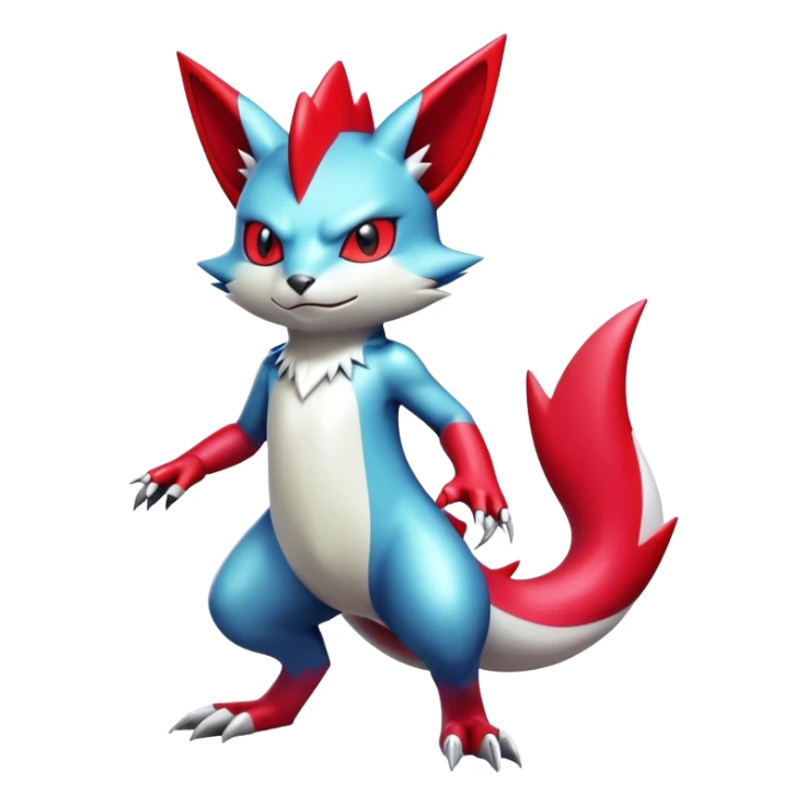 Cool Shiny Digimon-Sneasel-Zangoose-hybrid full body sticker