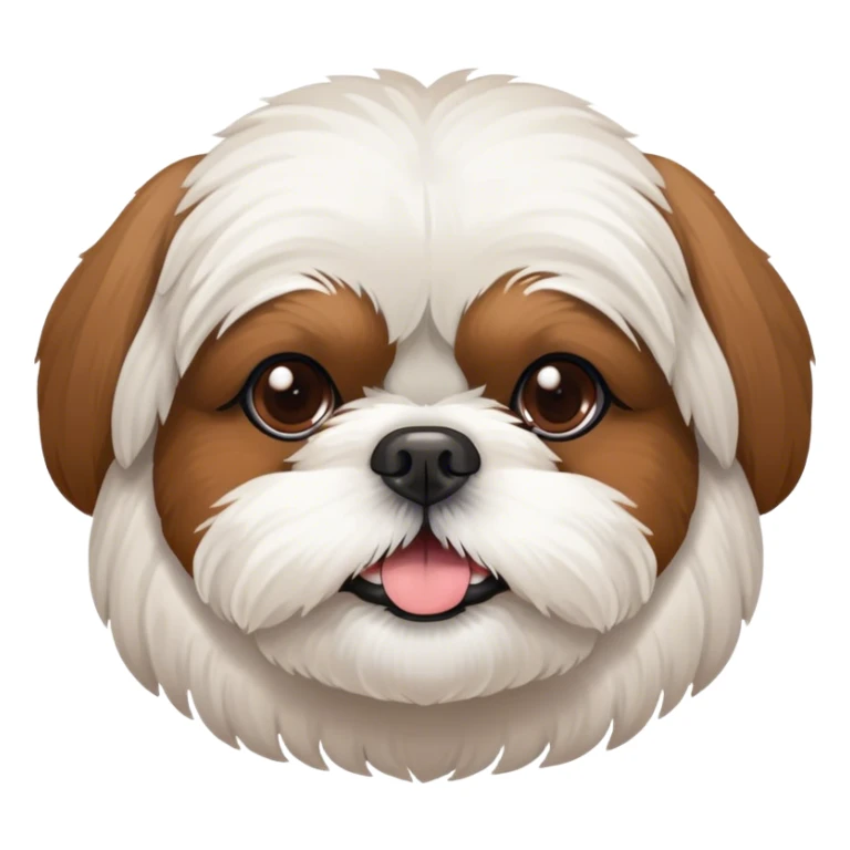 All white Shih Tzu with brown crusts on its face sticker