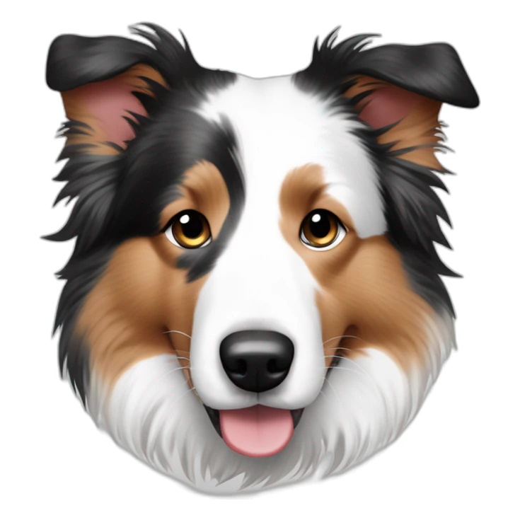 White red merle border collie speckled face in wheel chain sticker