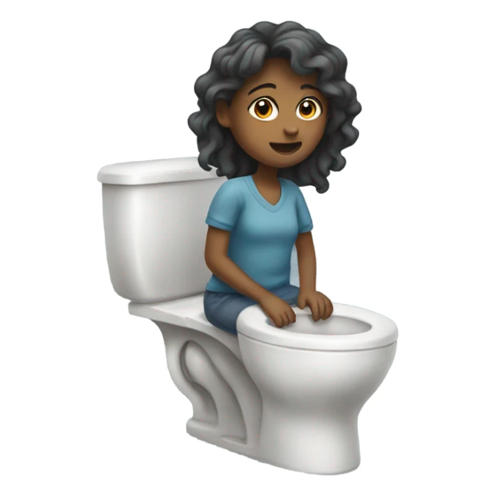 A girl go to toilet  sticker