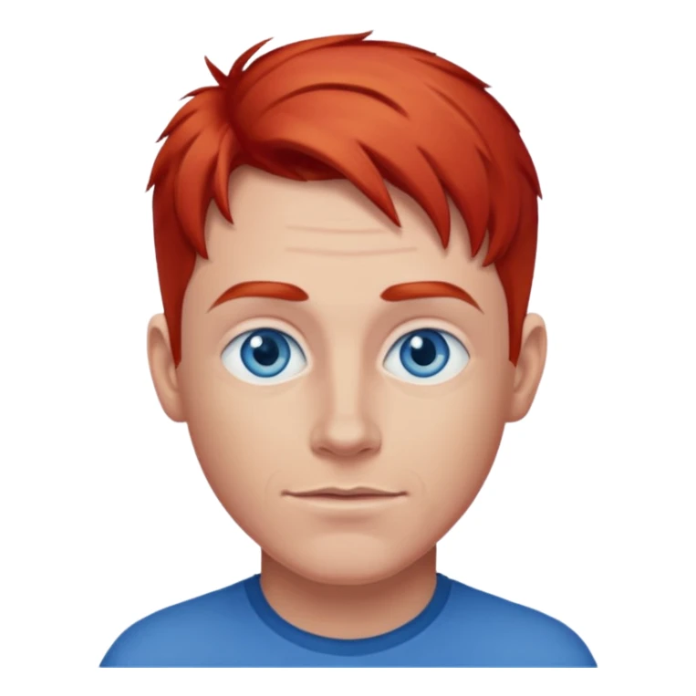 Dave Farrell with blue eyes, red hair sticker