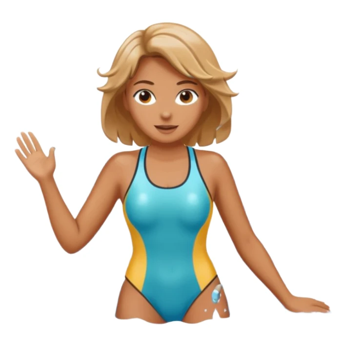 water sports woman along with water sticker