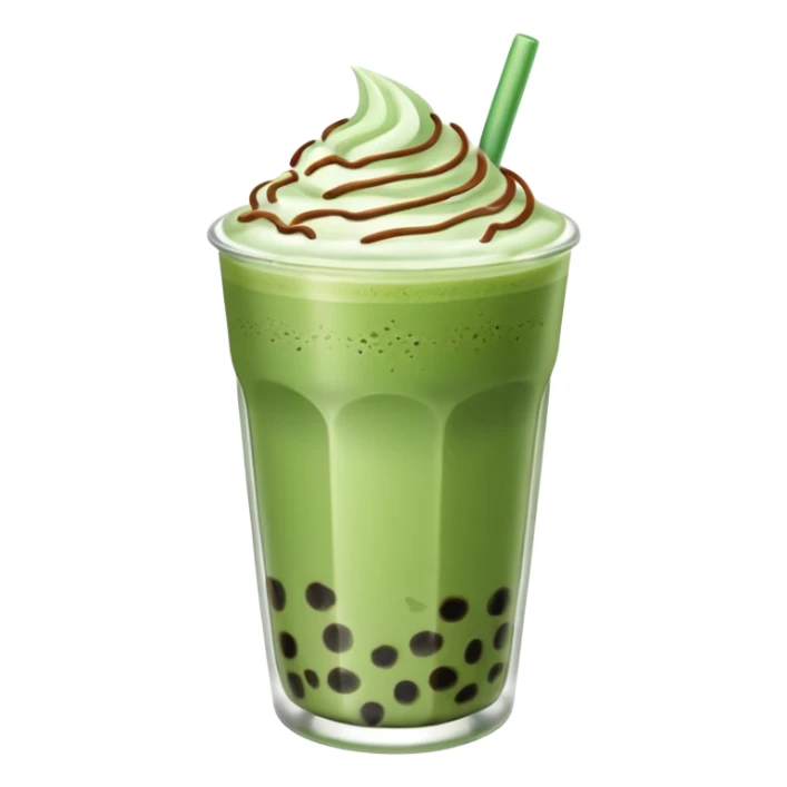 matcha latte with boba and ice without sticks and add a lil coffee  sticker