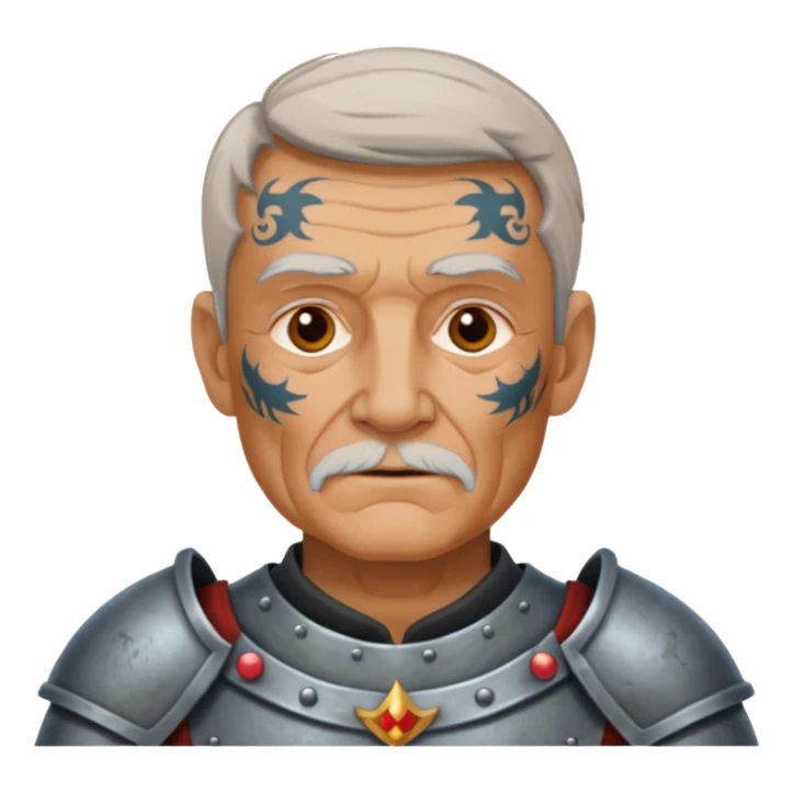 elderly tattooed knight sticker