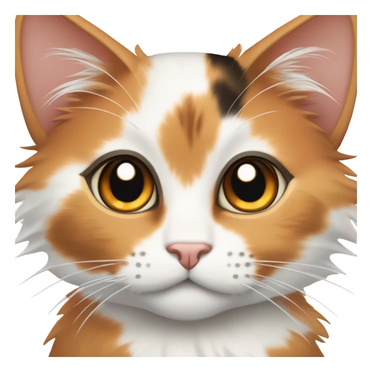 A calico girl cat with lashes sticker