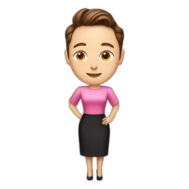 Elon musk in a pink dress sticker