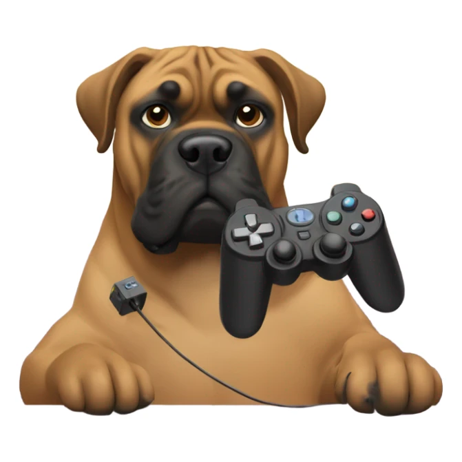 bullmastiff playing video games sticker
