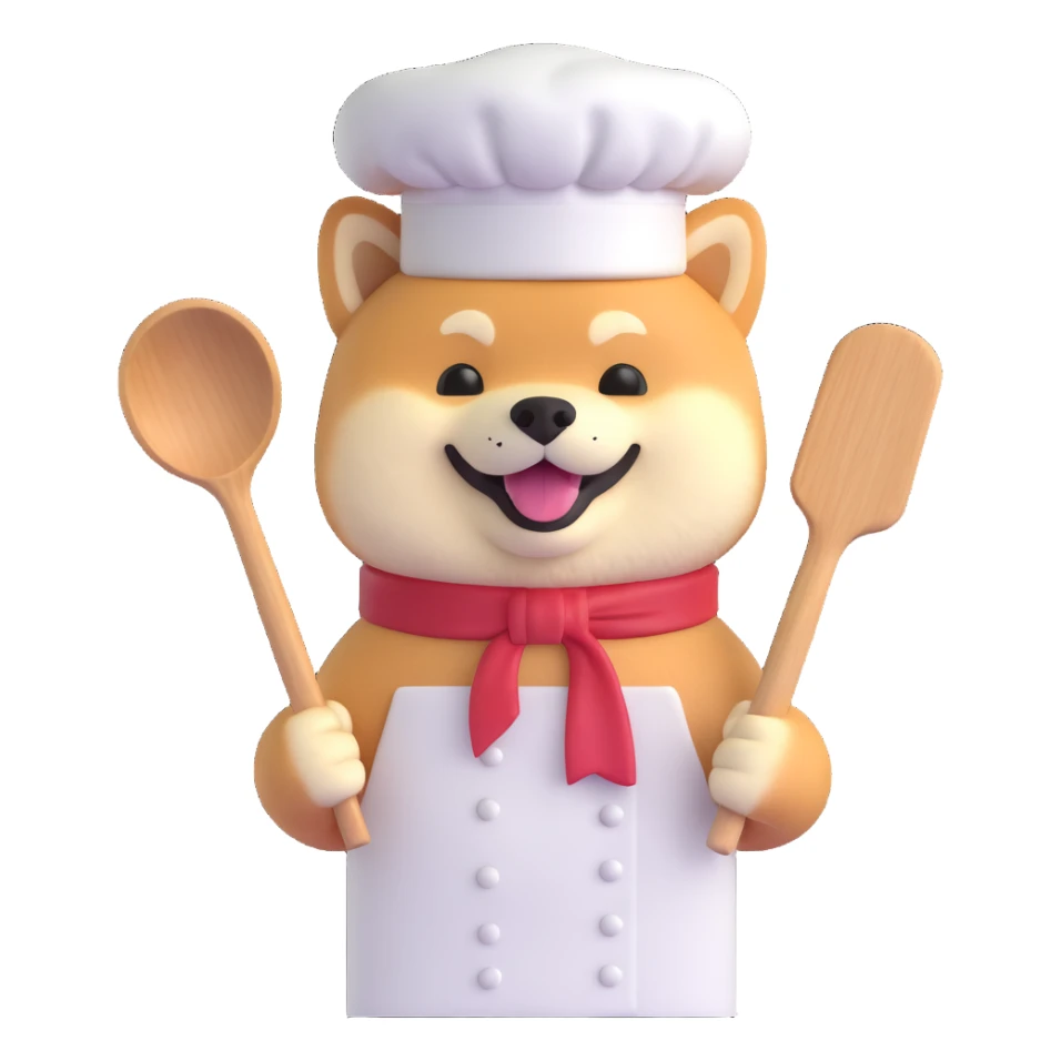 shiba inu cooking sticker