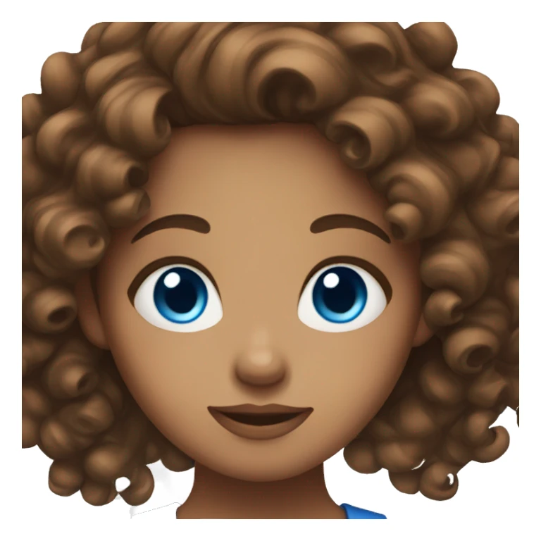Girl with blue eyes and brown curly hair sticker