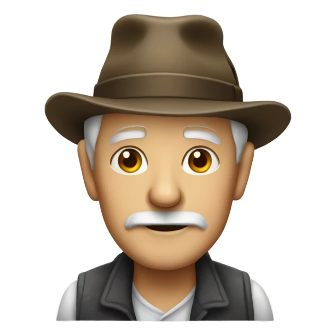 old man in a hat sticker