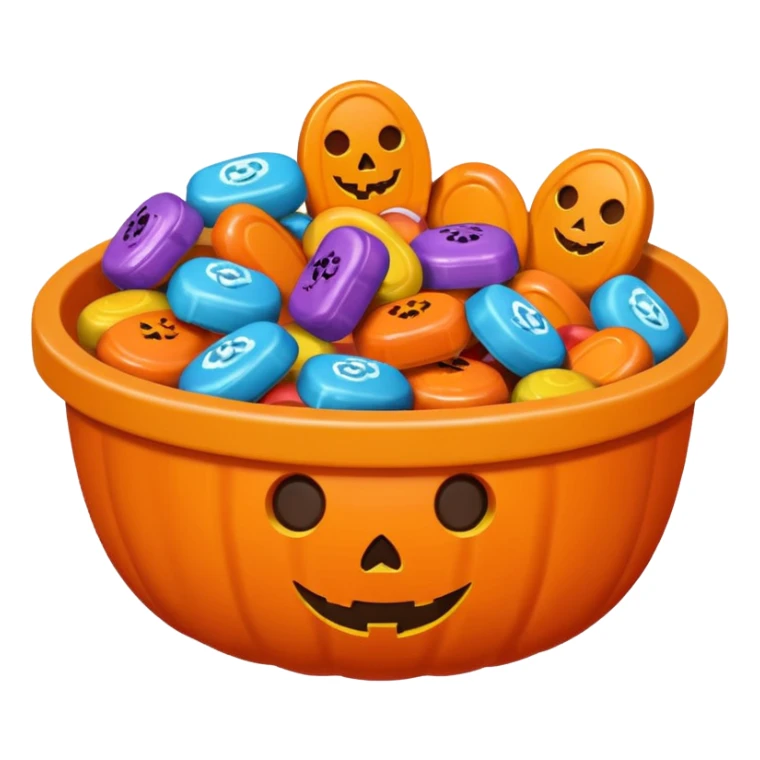 Lots of Halloween candy in an Orange bowl sticker