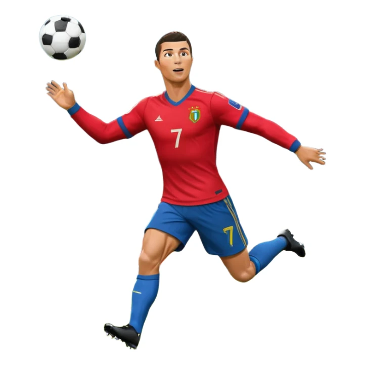 Ronaldo scoring a goal, stadium full of fans, dynamic action, vibrant colors sticker