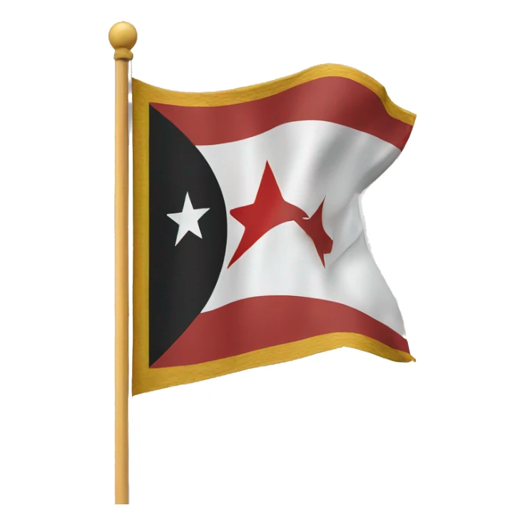 Germek flag with a half moon and star in the middle  sticker