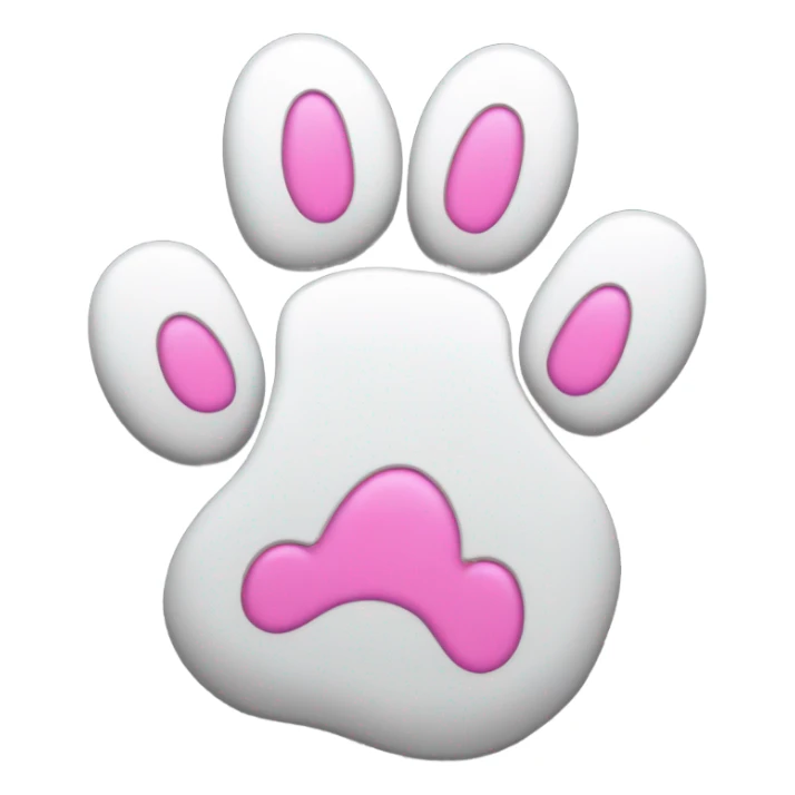 A white cat paw with black and pink paw beans and sharp claws sticker