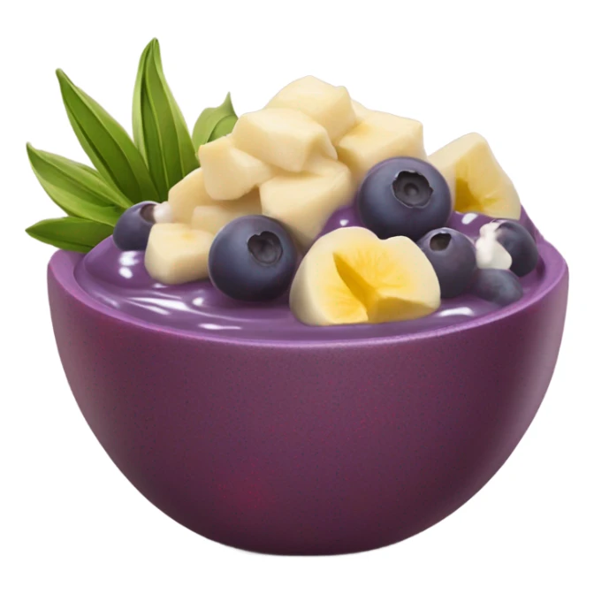 Un acai bowl con fresas y banana sticker