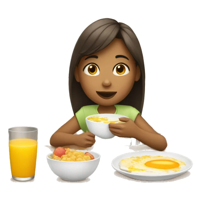 girl eating breakfast  sticker